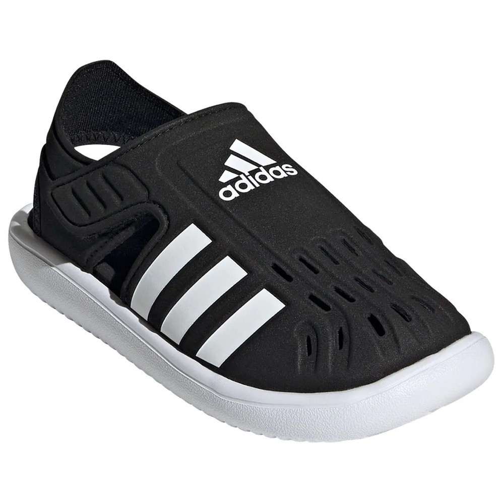 ADIDAS Closed Toe Water Sandals Velcro Black & White Kid’s Size 2 NEW